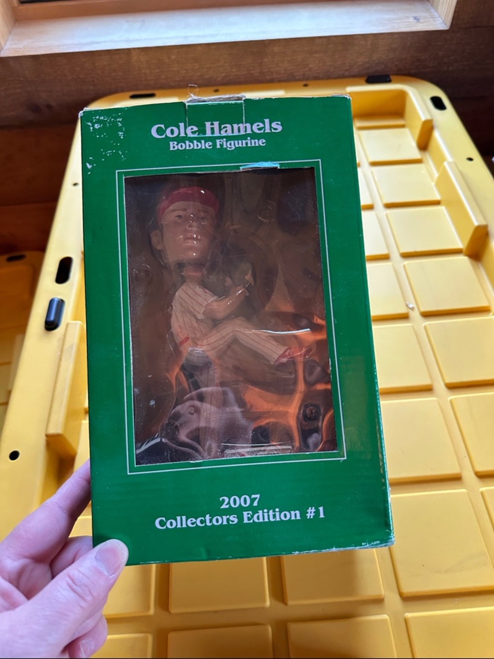 Bobble Figurine - Green Box, Yellow Figure Accents